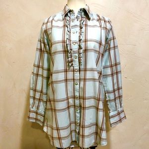 Tasha Polizzi plaid button down western blouse